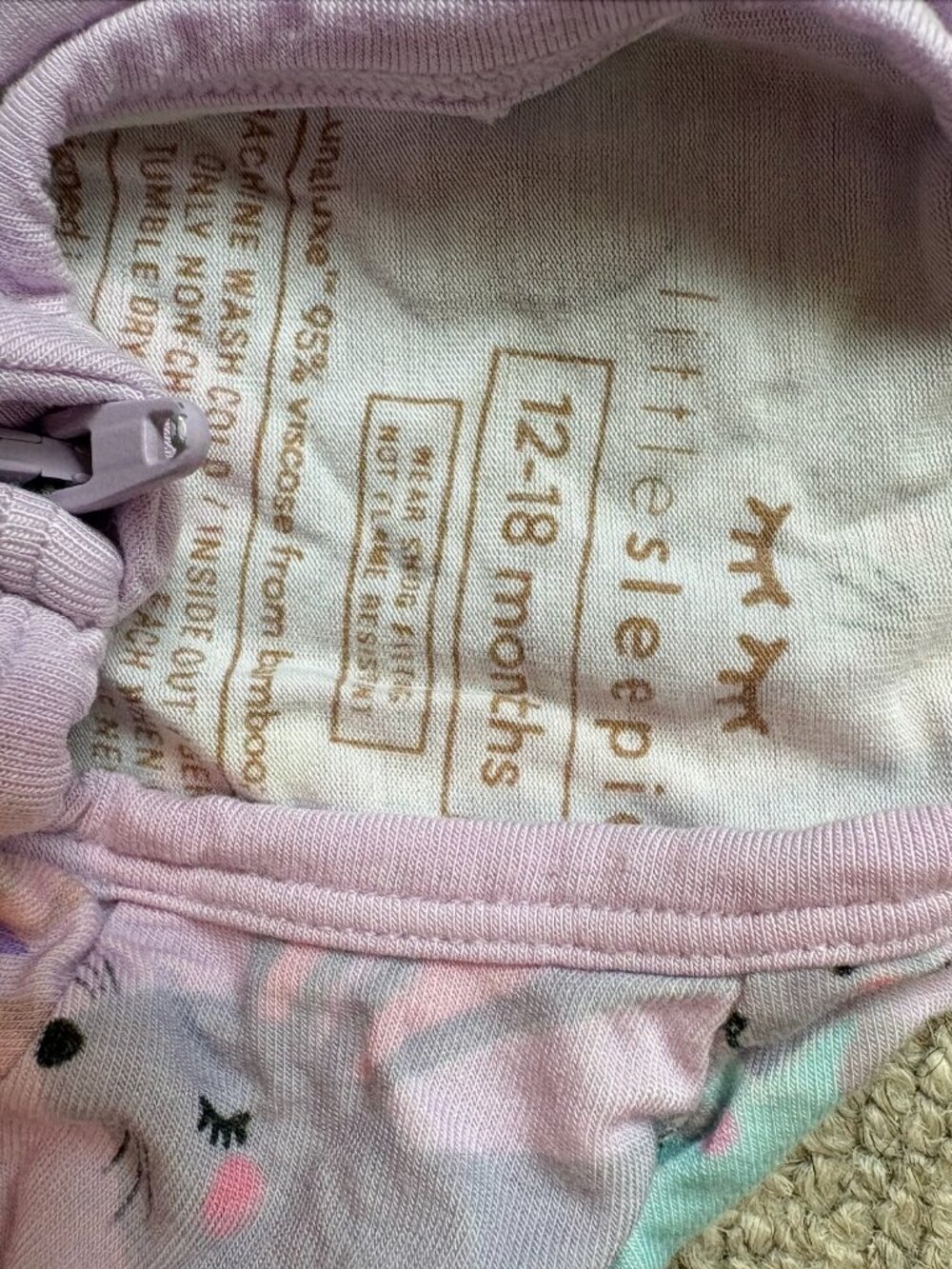 Little Sleepies Easter Bunny Zippy (12–18M) - Picture 2 of 2